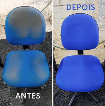 Cadeira de escritório — antes e depois