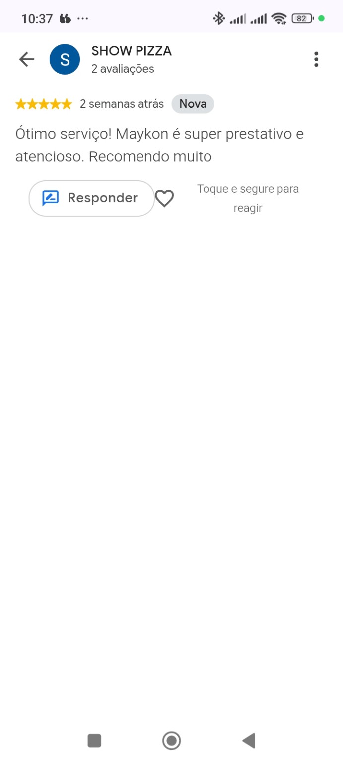 Avaliação de cliente no Google